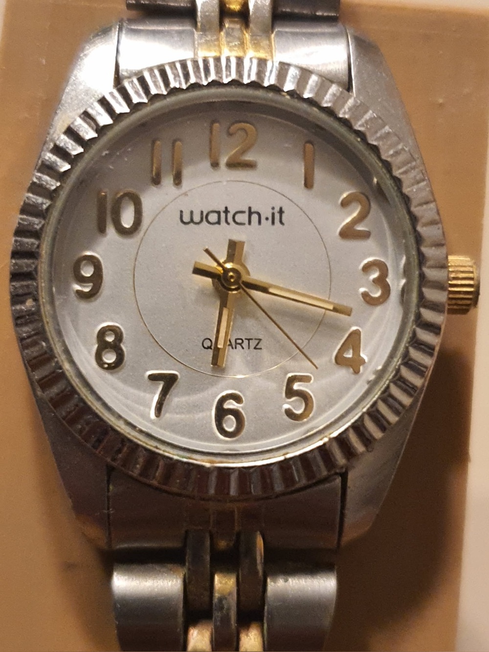 🦋10/$20🦋 Vtg Watch-It Silver/Goldtone Stainless Steel Women's Watch